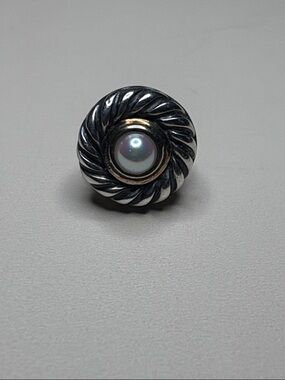 David Yurman Pearl Twisted Cable Knot Single Stud